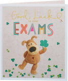 Cute Boofle Good Luck Exams greeting card from UK Greetings with adorable Boofle character and cheerful design.