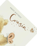 Cute teddy bear and rose gold birthday greeting card by UK Greetings, featuring adorable design for celebrating birthdays.
