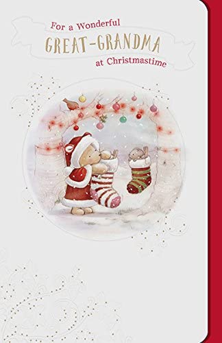 Cute Great Grandma Christmas greeting card from UK Greetings with festive holiday design and heartfelt holiday wishes.