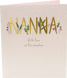 Cute Nanna Christmas greeting card with a festive holiday design from UK Greetings, featuring cheerful holiday imagery.