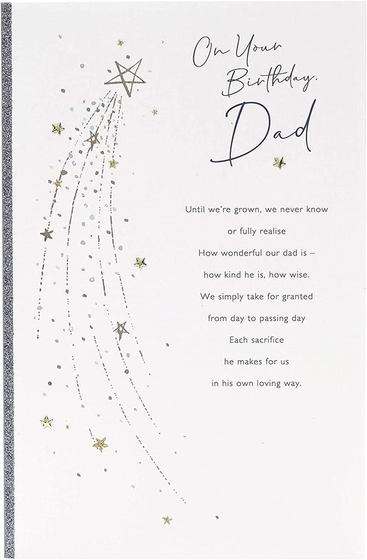 Dad birthday greeting card from UK Greetings with sentimental verse and heartfelt message for a special occasion.