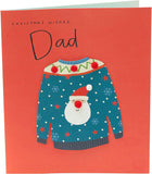 UK Greetings Christmas card featuring a festive dad jumper design with holiday charm and warm wishes for Christmas.