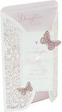 Laser cut butterfly elegance birthday greeting card for daughter by UK Greetings, featuring intricate butterfly design and heartfelt message.
