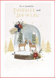 Deer snow globe Christmas greeting card for daughter and son-in-law by UK Greetings, featuring festive holiday imagery.