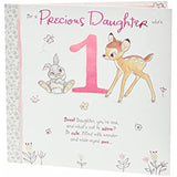 Disney Bambi Thumper first daughter birthday greeting card featuring adorable Bambi and Thumper illustrations from UK Greetings.