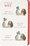 Disney Lady & The Tramp Valentine’s Day greeting card by UK Greetings featuring romantic cartoon characters on the front.