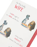 Disney Lady & The Tramp Valentines Day greeting card by UK Greetings featuring romantic illustration of Lady and Tramp.