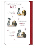 Disney Lady & Tramp wife Christmas greeting card by UK Greetings with festive holiday design and adorable character illustration.