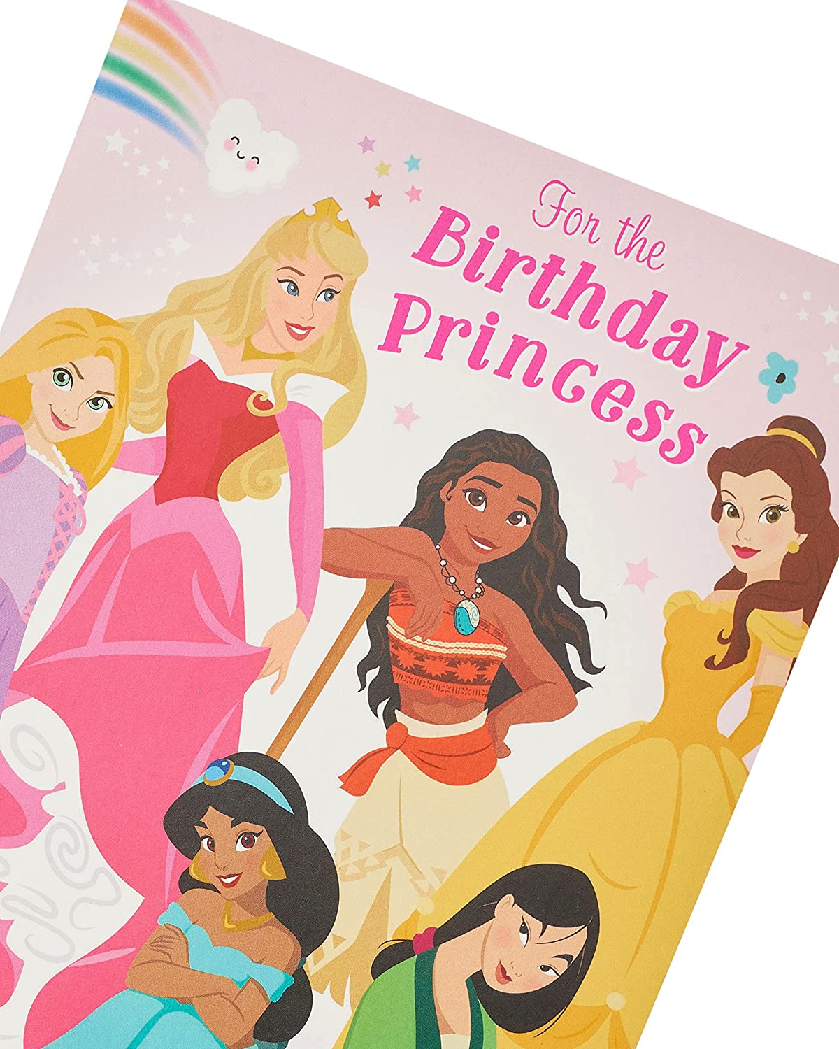 Disney Princess themed greeting card from UK Greetings featuring magical birthday design with princess illustrations.