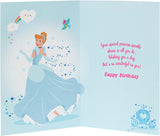 Disney Princess themed birthday greeting card from UK Greetings featuring colorful princess illustrations and festive design.