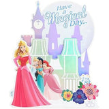 Disney Princess pop-up castle birthday greeting card with colorful princess illustrations and ornate design, by UK Greetings.