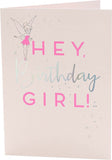 Disney Tinkerbell greeting card from UK Greetings, featuring Tinkerbell and birthday-themed design, suitable for celebrating birthdays.