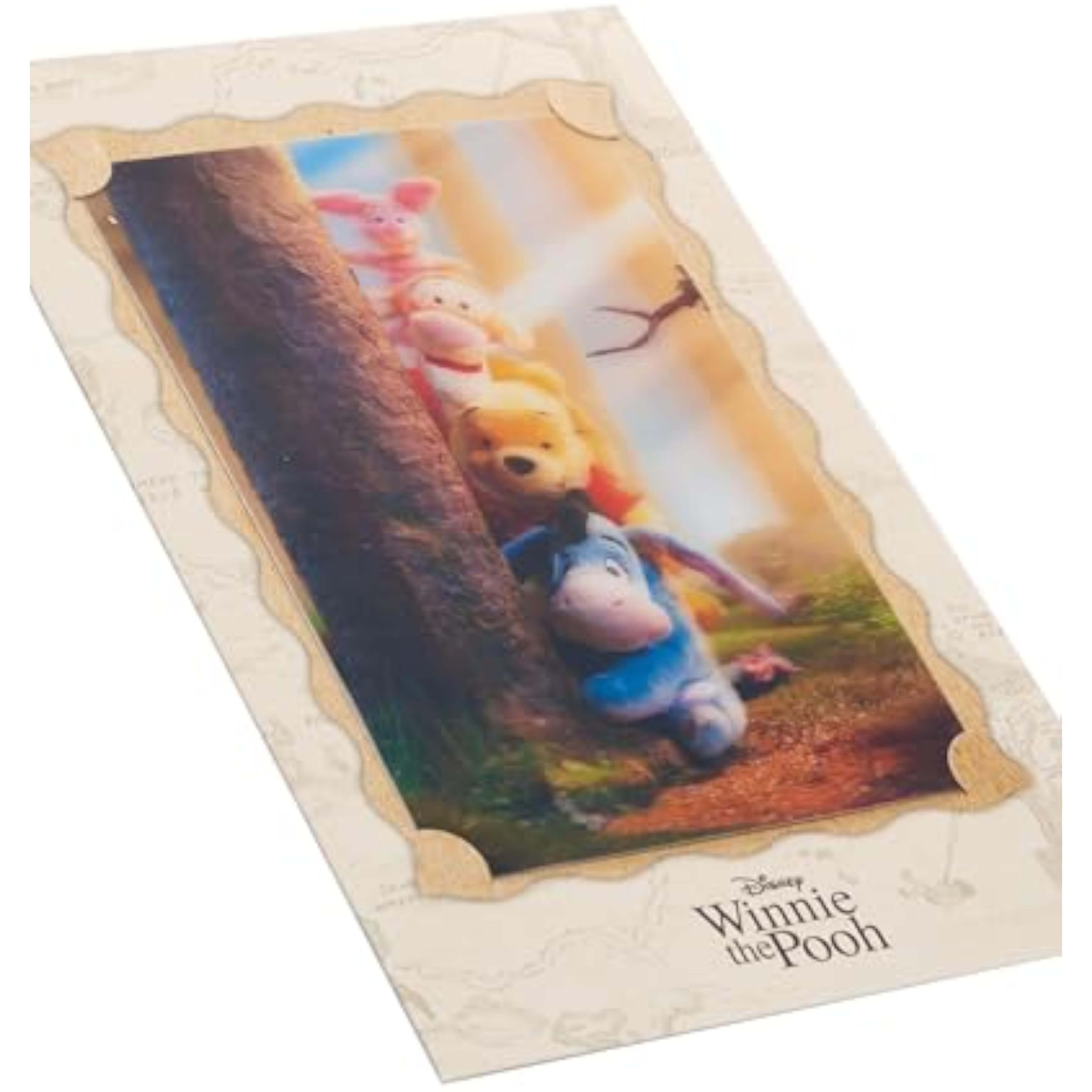 Disney Winnie the Pooh 3D greeting card for kids featuring colorful cartoon characters and birthday wishes from UK Greetings.