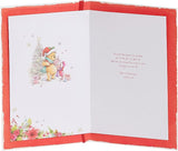 Disney Winnie the Pooh and Piglet Christmas greeting card by UK Greetings featuring Pooh and Piglet on a festive background.