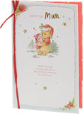 Disney Winnie the Pooh and Piglet Christmas greeting card for mum featuring festive holiday design by UK Greetings