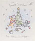Disney Winnie the Pooh Christmas greeting card featuring a festive tree design, ideal for sending holiday wishes.