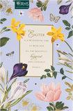 Traditional design greeting card for him, her, or friends with envelope by UK Greetings, featuring floral and festive Easter motifs.