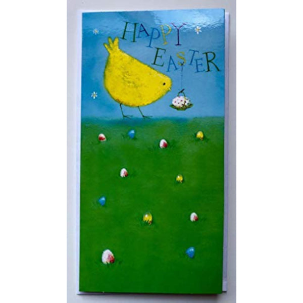 Easter chick-themed greeting card featuring a cute chick illustration, designed as a money wallet gift from UK Greetings.