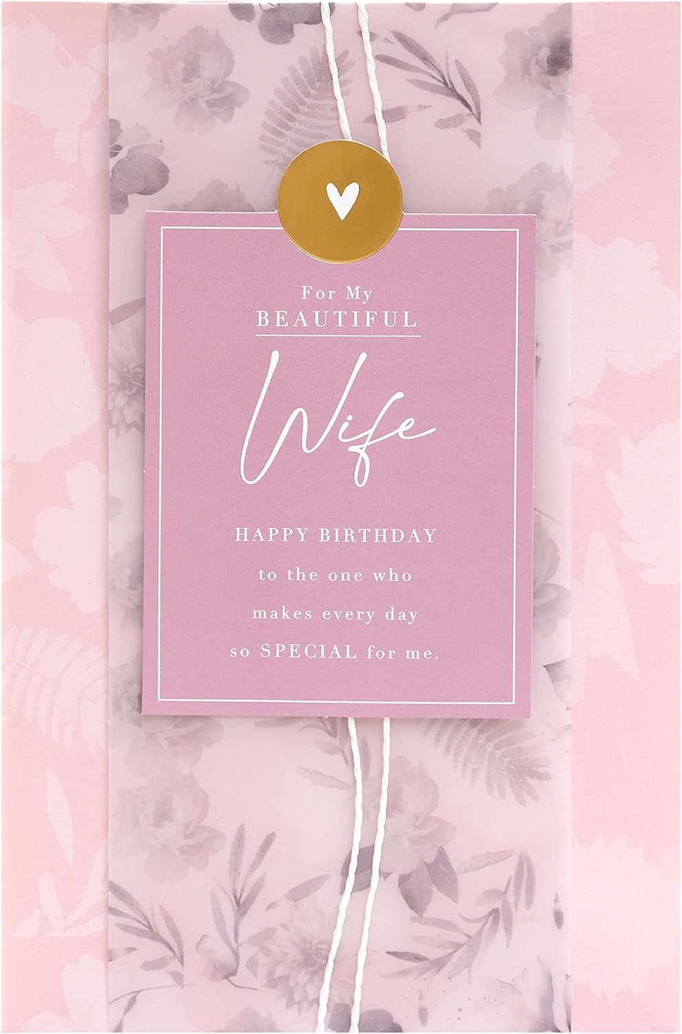 Elegant 3D Wife birthday greeting card by UK Greetings, featuring intricate 3D floral designs and heartfelt messages inside.