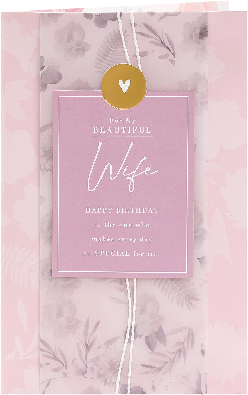 Elegant 3D wife birthday greeting card featuring intricate floral designs and heartfelt message, from UK Greetings.