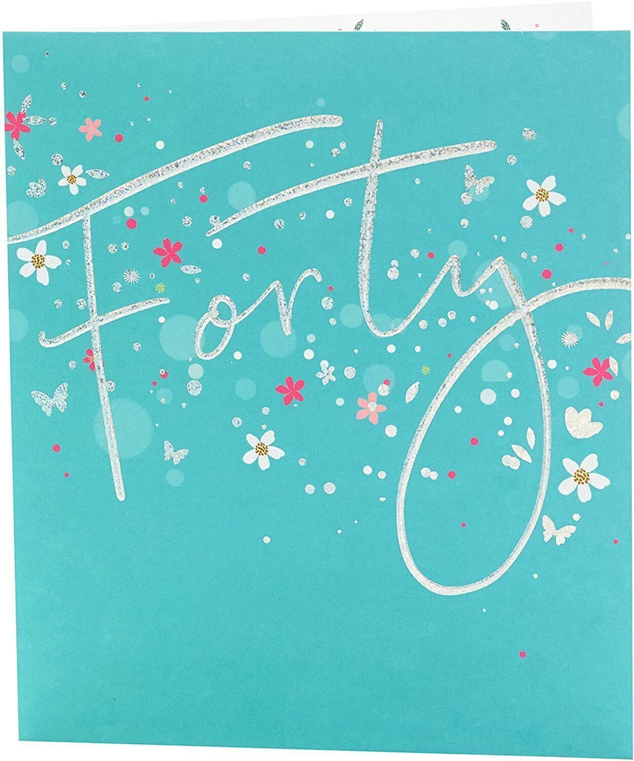 Elegant 40th birthday silver foil greeting card by UK Greetings with a stylish design and celebratory message.