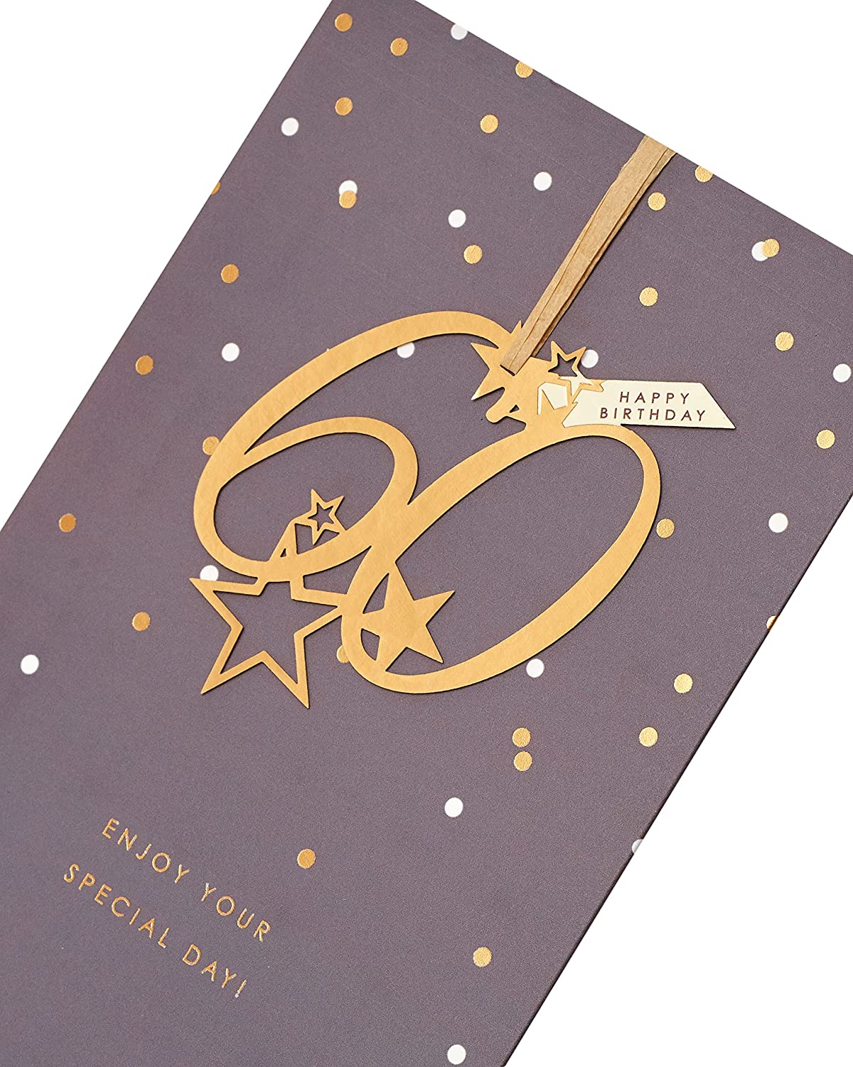 Elegant 60th birthday hanging keepsake greeting card by UK Greetings with decorative design and heartfelt message.
