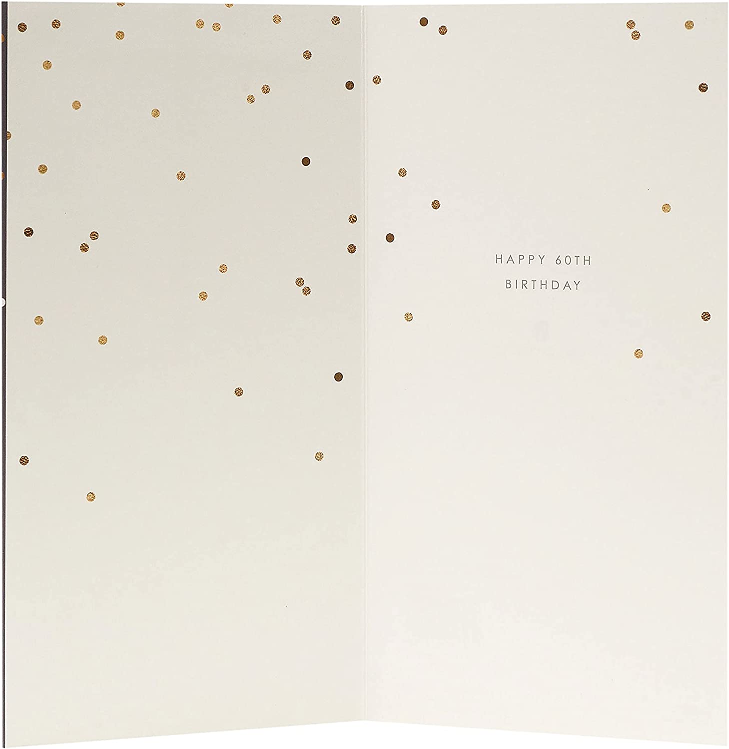 Elegant 60th birthday greeting card with hanging keepsake design by UK Greetings, featuring gold accents and festive embellishments.