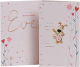 Elegant Boofle gold foil anniversary greeting card for wife, featuring charming cartoon character and festive design by UK Greetings.