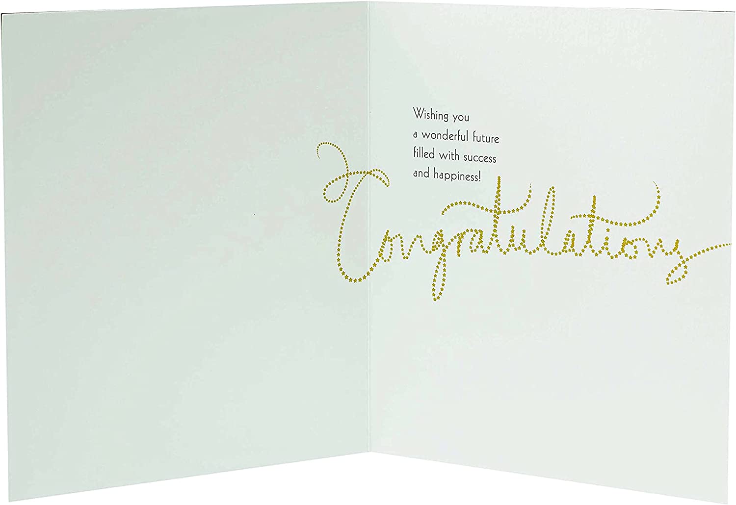 Elegant foil embossed UK Greetings graduation greeting card with a stylish design and celebratory message inside.