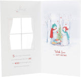 Elegant foil and glitter Christmas greeting card from UK Greetings for daughter and son-in-law, featuring festive holiday design.