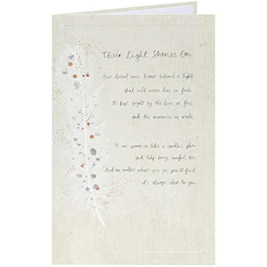 Elegant foil sympathy condolence greeting card from UK Greetings with heartfelt design and somber message.