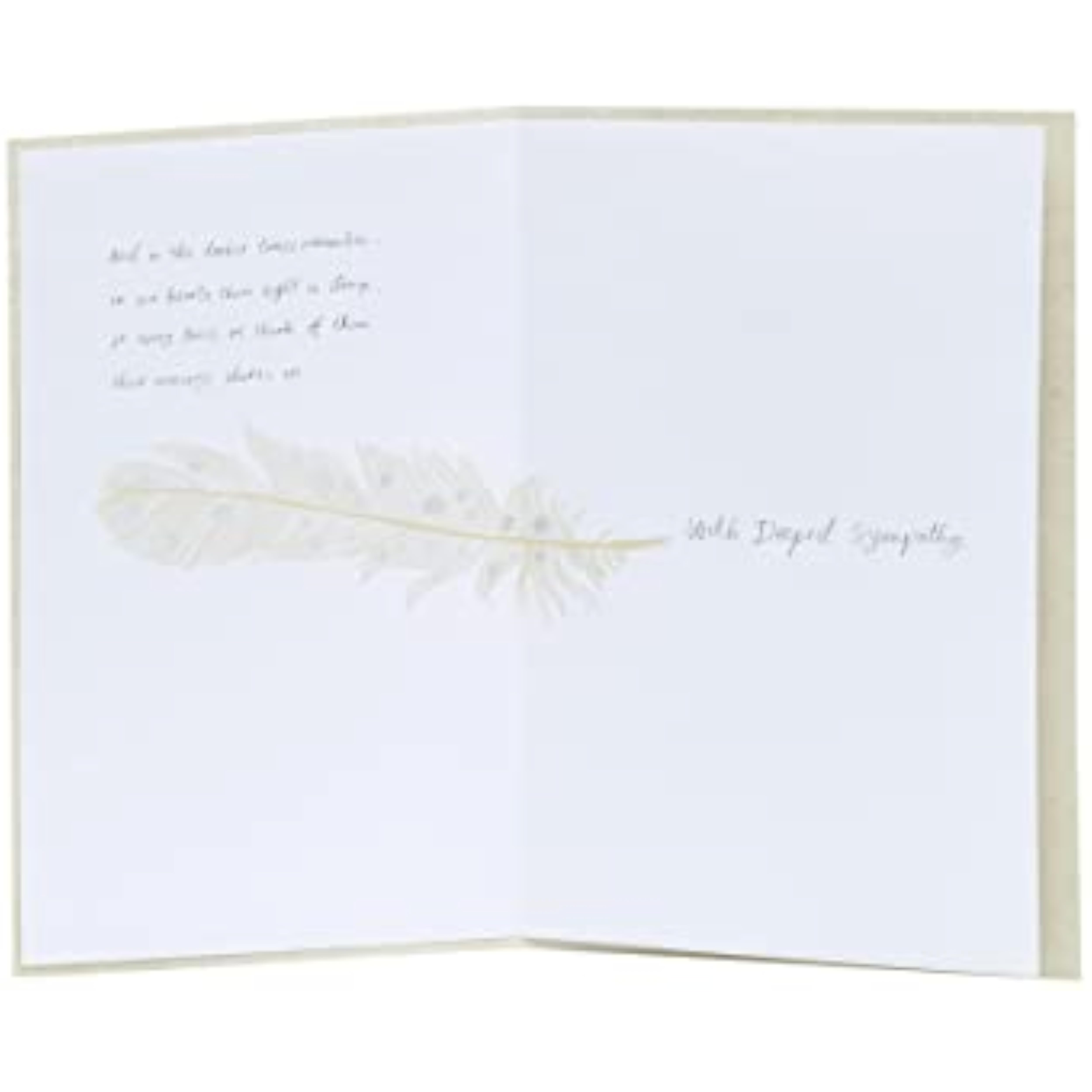 Elegant foil sympathy greeting card by UK Greetings with heartfelt condolence message and subtle floral design.