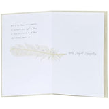 Elegant foil sympathy greeting card by UK Greetings with heartfelt condolence message and subtle floral design.