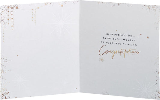 Elegant greeting card featuring a stunning design for prom celebrations, perfect for celebrating her special night.