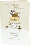 Elegant Winter Wishes Christmas greeting card for wife by UK Greetings, featuring festive holiday design and heartfelt message.