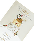 Elegant winter wishes Christmas greeting card for wife by UK Greetings featuring festive holiday design and heartfelt message.