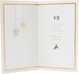 Elegant Winter Wishes Christmas greeting card for wife by UK Greetings, featuring festive holiday design and heartfelt message.