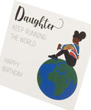 Empowering Afrotouch Daughter Birthday Card from UK Greetings featuring vibrant design and heartfelt message for special occasions.
