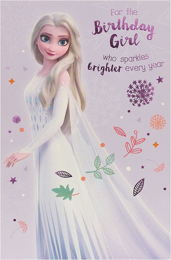 Frozen Elsa birthday greeting card by UK Greetings featuring an enchanting Elsa character from Disney's Frozen.