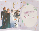 Frozen Elsa birthday greeting card by UK Greetings featuring a magical icy design and Elsa from Disney's Frozen.
