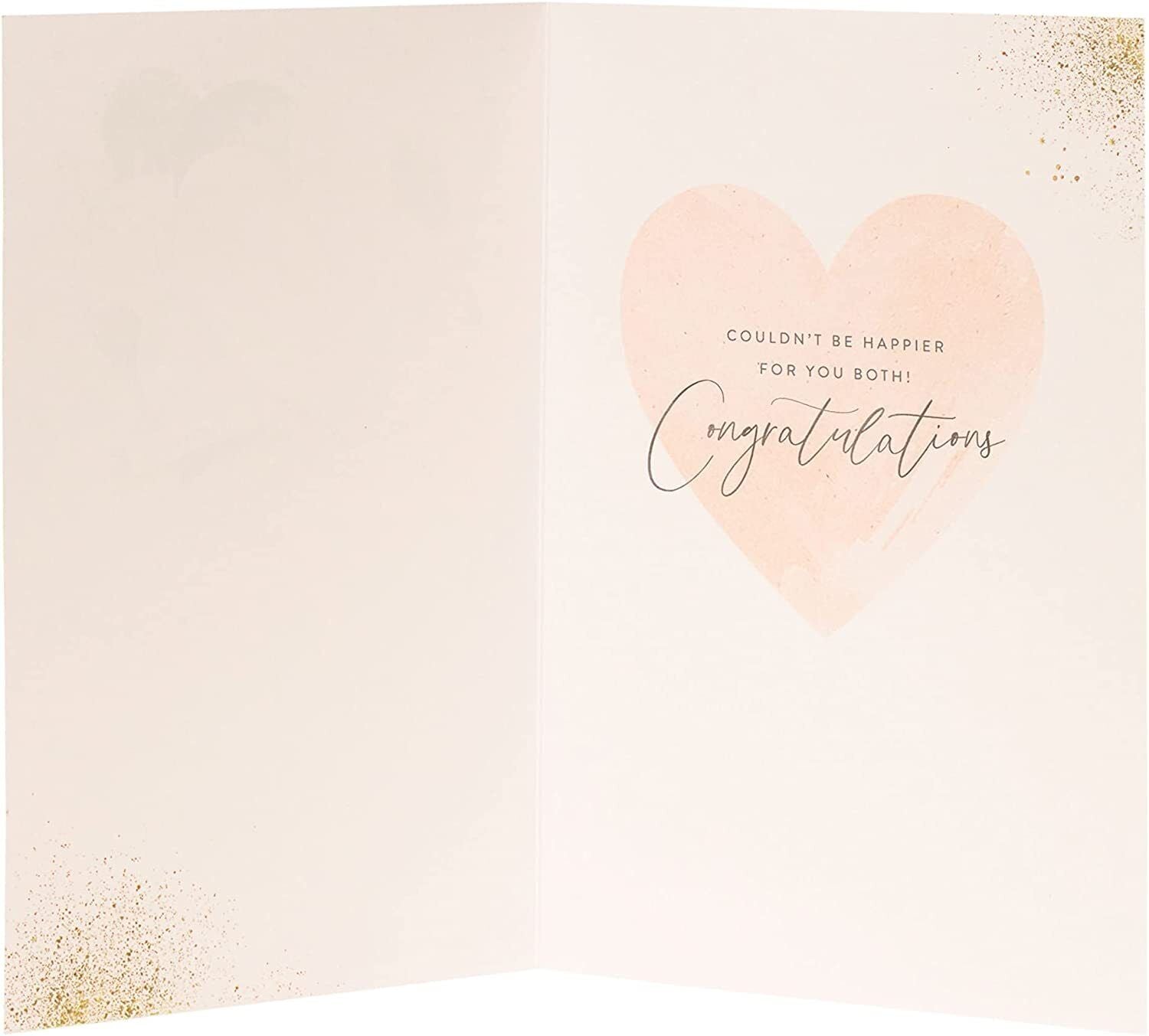 UK Greetings engagement congratulations greeting card featuring elegant floral design and heartfelt message on high-quality cardstock.