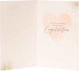 UK Greetings engagement congratulations greeting card featuring elegant floral design and heartfelt message on high-quality cardstock.