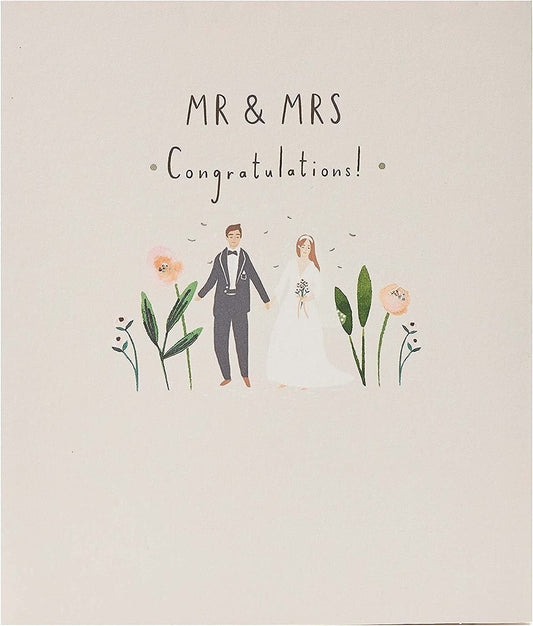 Eternal Love wedding congratulations greeting card for bride and groom, with romantic design by UK Greetings.