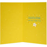 UK Greetings Exams Pass Congratulations Card showing a colorful design with celebratory message and cheerful illustration.