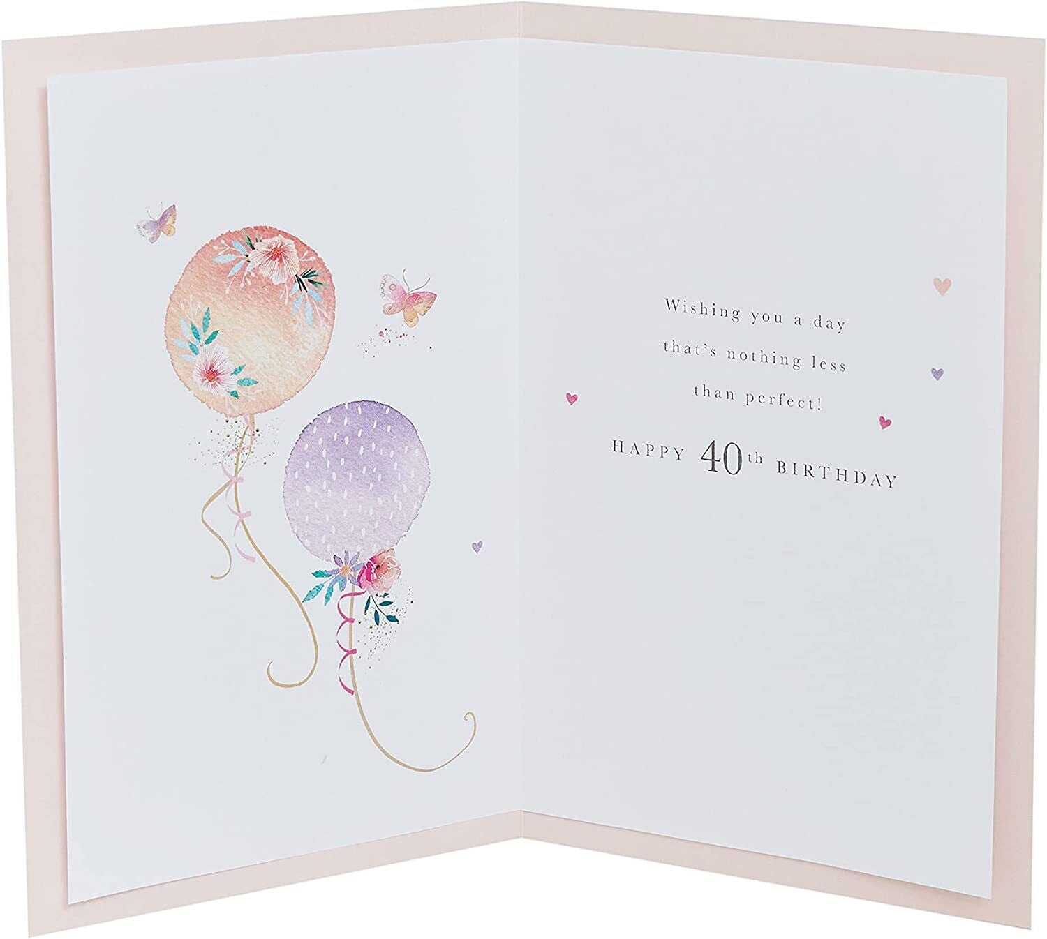 Fabulous 40th birthday greeting card from UK Greetings featuring colorful balloon designs for celebrating a milestone.