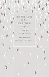 Falling Leaves Sympathy Greeting Card by UK Greetings, featuring autumn leaves and a heartfelt message for loss and thinking of you.