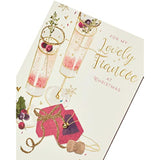 Elegant Fiancée Christmas greeting card with sentimental verse and stylish finish from UK Greetings, featuring festive holiday design.