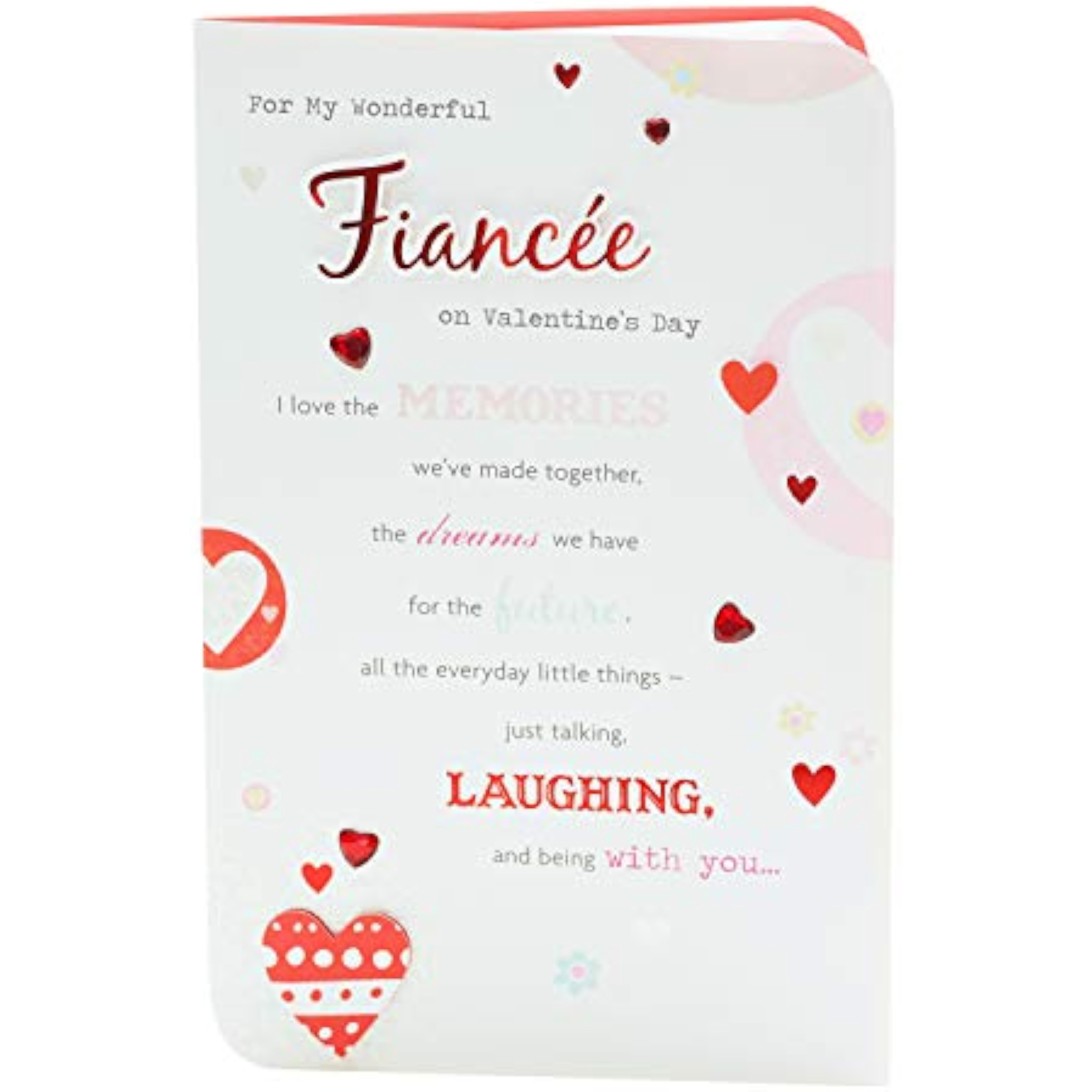 Fiancée Valentine's Day greeting card with envelope featuring a romantic and elegant design by UK Greetings.