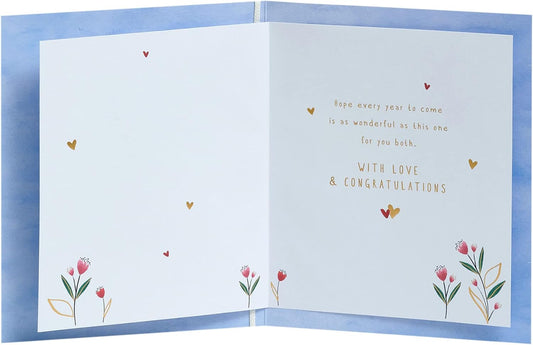 First anniversary greeting card for him, her, or a friend with a sweet design by UK Greetings, featuring heartfelt message and colorful artwork.