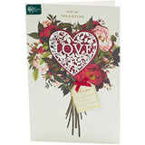 Romantic Valentine's Day greeting card with a floral bouquet design from UK Greetings.